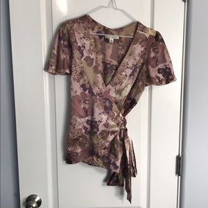 Silk Kimono-style Floral Top